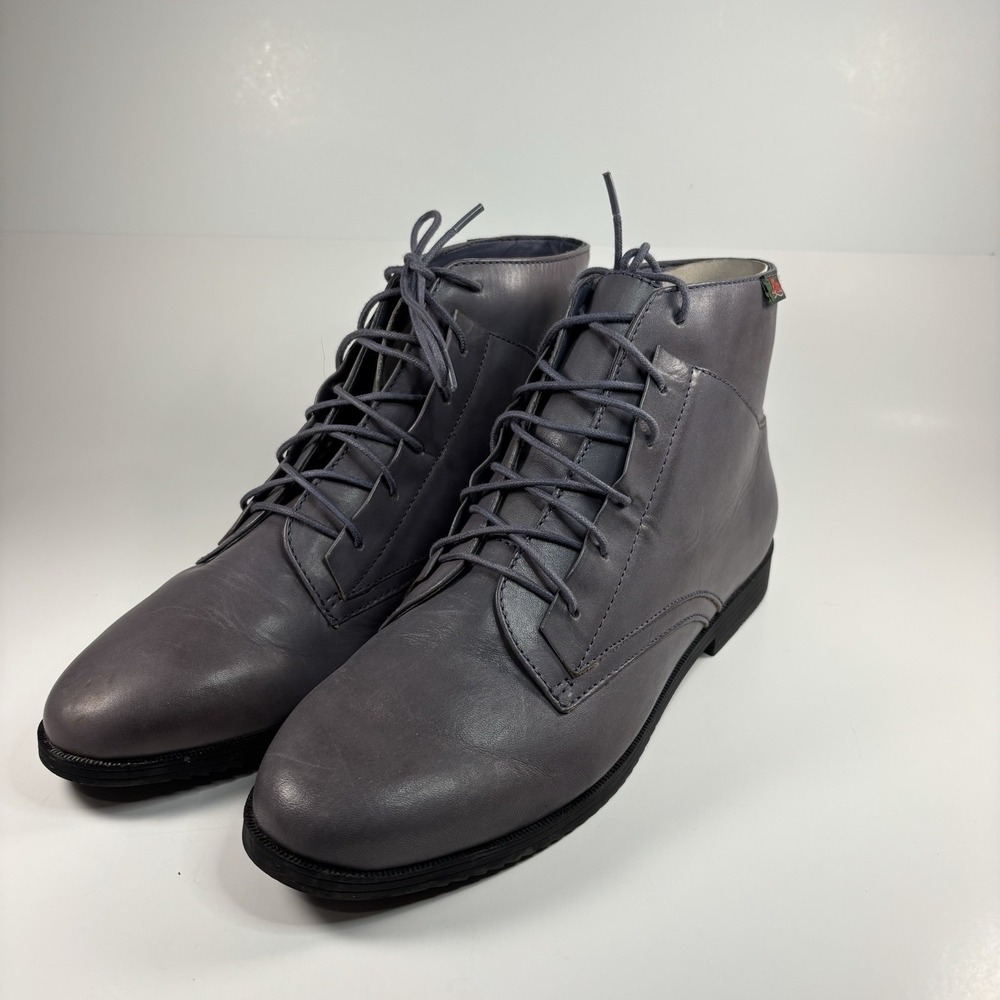 bass women bootie Sade Lavender Gray 10 W Leather Upper Lace Up Red